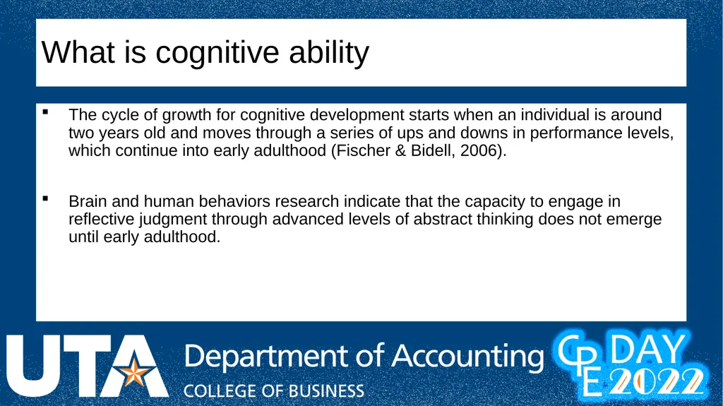 Data Analytics and Cognitive Ability: What makes - slide 25 of 41