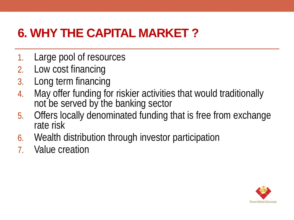 ROLE OF THE CAPITAL MARKET IN LONG TERM - slide 8 of 23