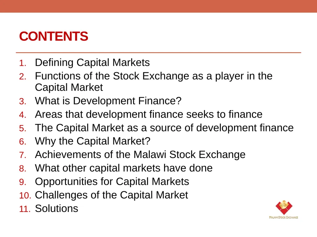 ROLE OF THE CAPITAL MARKET IN LONG TERM - slide 2 of 23