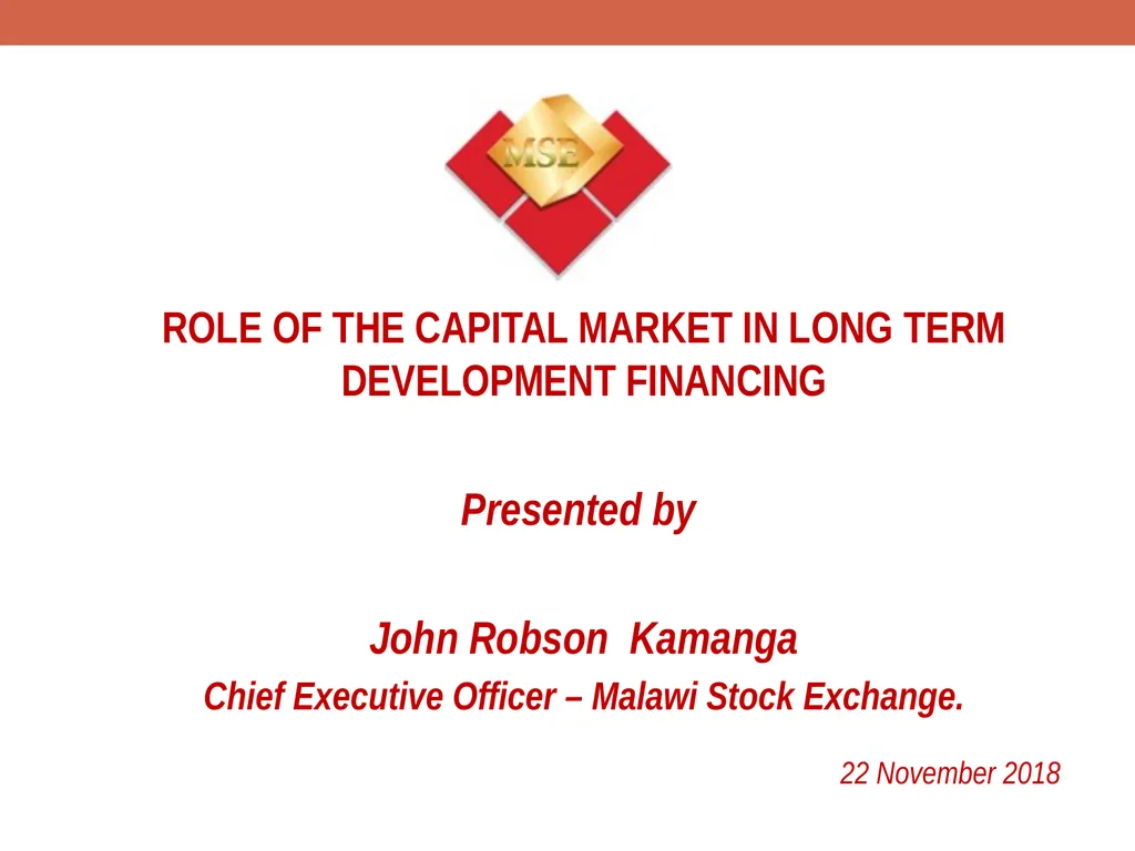 ROLE OF THE CAPITAL MARKET IN LONG TERM - slide 1 of 23