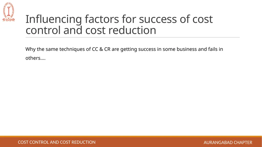 Cost control and Cost reduction EASY TO UNDERSTAND - slide 4 of 15
