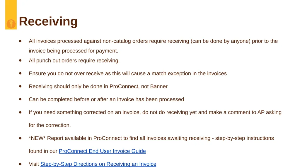 ProConnect Training Presented by Accounts Payable - slide 15 of 18