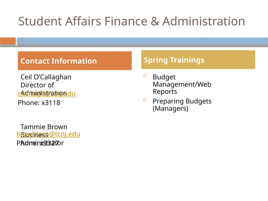 STUDENT affairs FINANCE & ADMINISTRATION Finance - slide 19 of 20