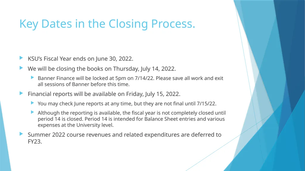 Fiscal Year-End & Running Finance Cognos Reports - slide 9 of 31