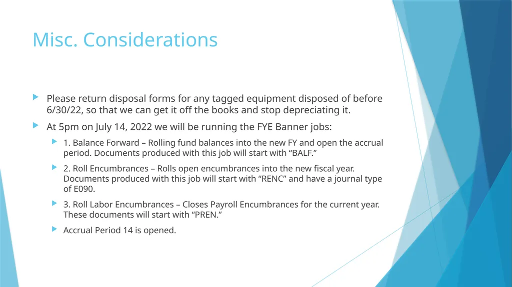 Fiscal Year-End & Running Finance Cognos Reports - slide 14 of 31
