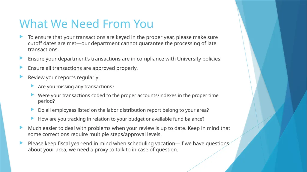 Fiscal Year-End & Running Finance Cognos Reports - slide 10 of 31