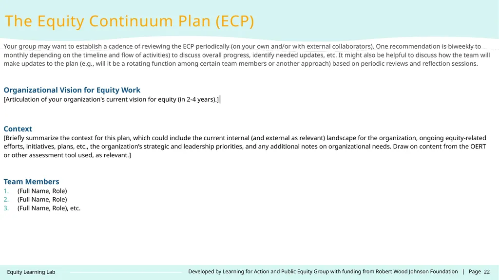 Contact: LearningLab@learningforaction.com Equity - slide 22 of 26