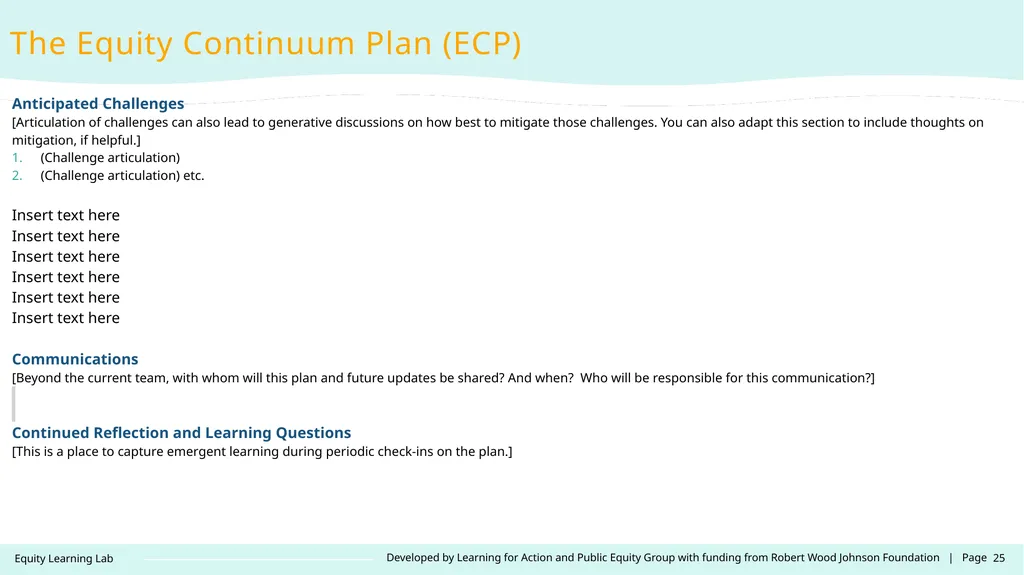 Contact: LearningLab@learningforaction.com Equity - slide 25 of 26