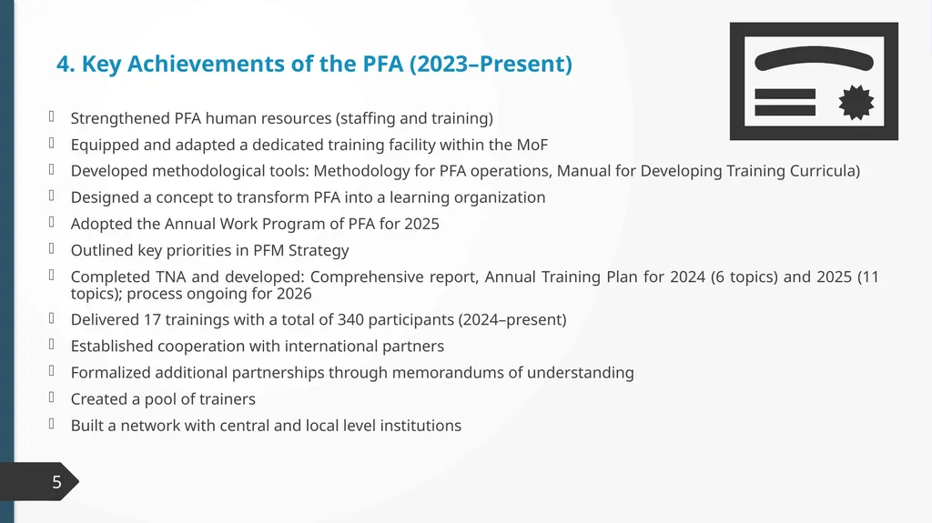 The Beginning of the Public Finance Academy: A New - slide 5 of 9
