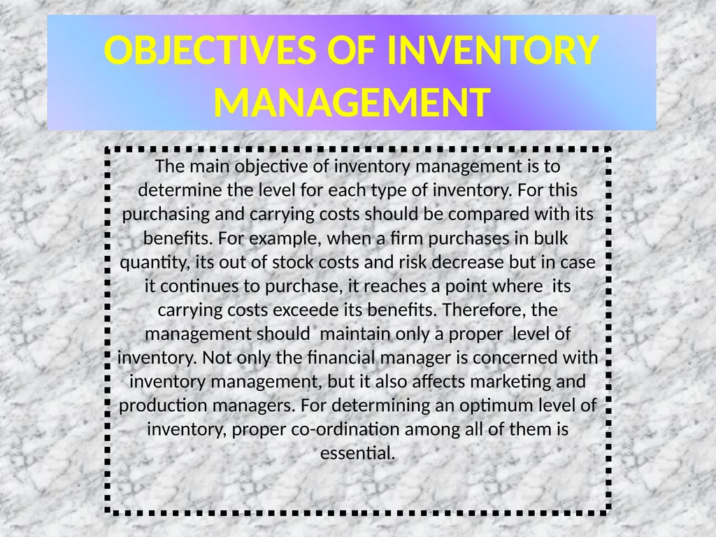 INVENTORY MANAGEMENT MEANING OF INVENTORY - slide 3 of 25