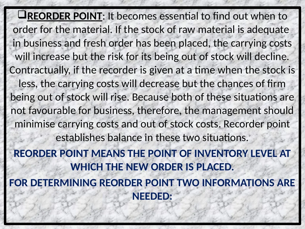 INVENTORY MANAGEMENT MEANING OF INVENTORY - slide 19 of 25