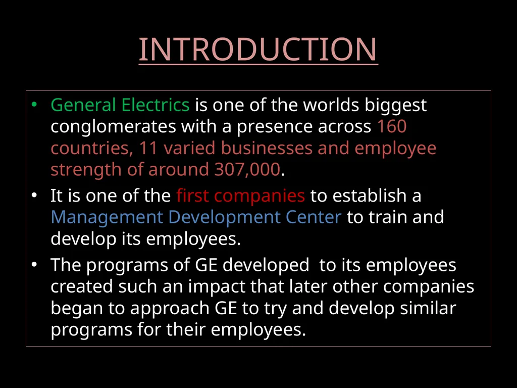 TRAINING AND DEVELOPMENT - THE GE WAY Associate - slide 4 of 14