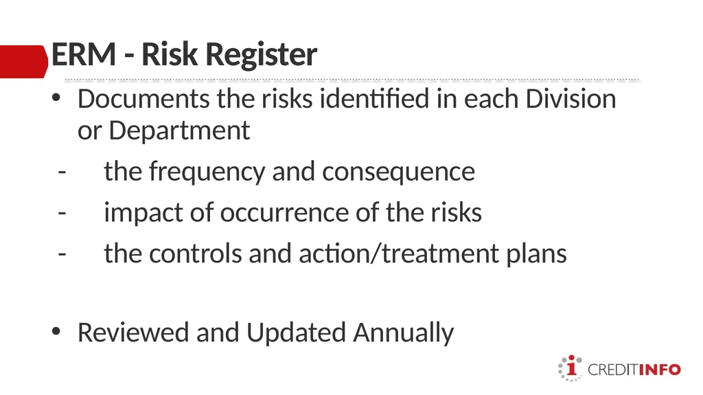 ENTERPRISE RISK MANAGEMENT PRESENTATION TO THE - slide 15 of 20