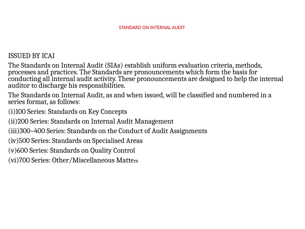 INTERNAL AUDIT FROM GAGAN REBARI OVERVIEW OF - slide 9 of 13