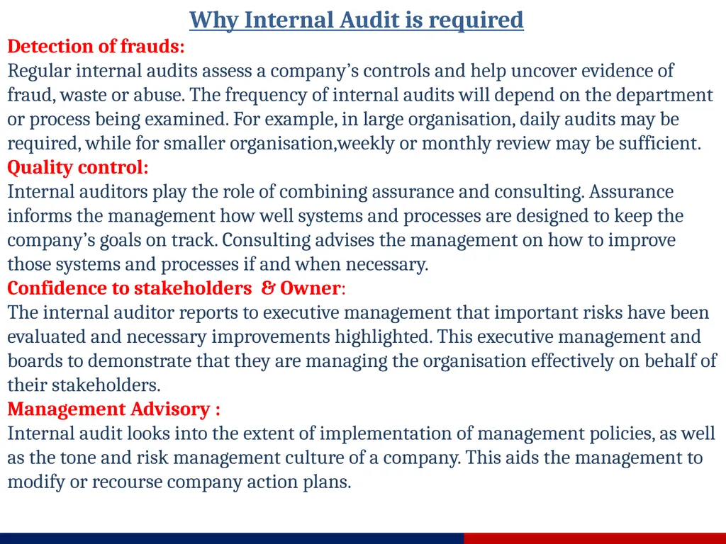 INTERNAL AUDIT FROM GAGAN REBARI OVERVIEW OF - slide 3 of 13