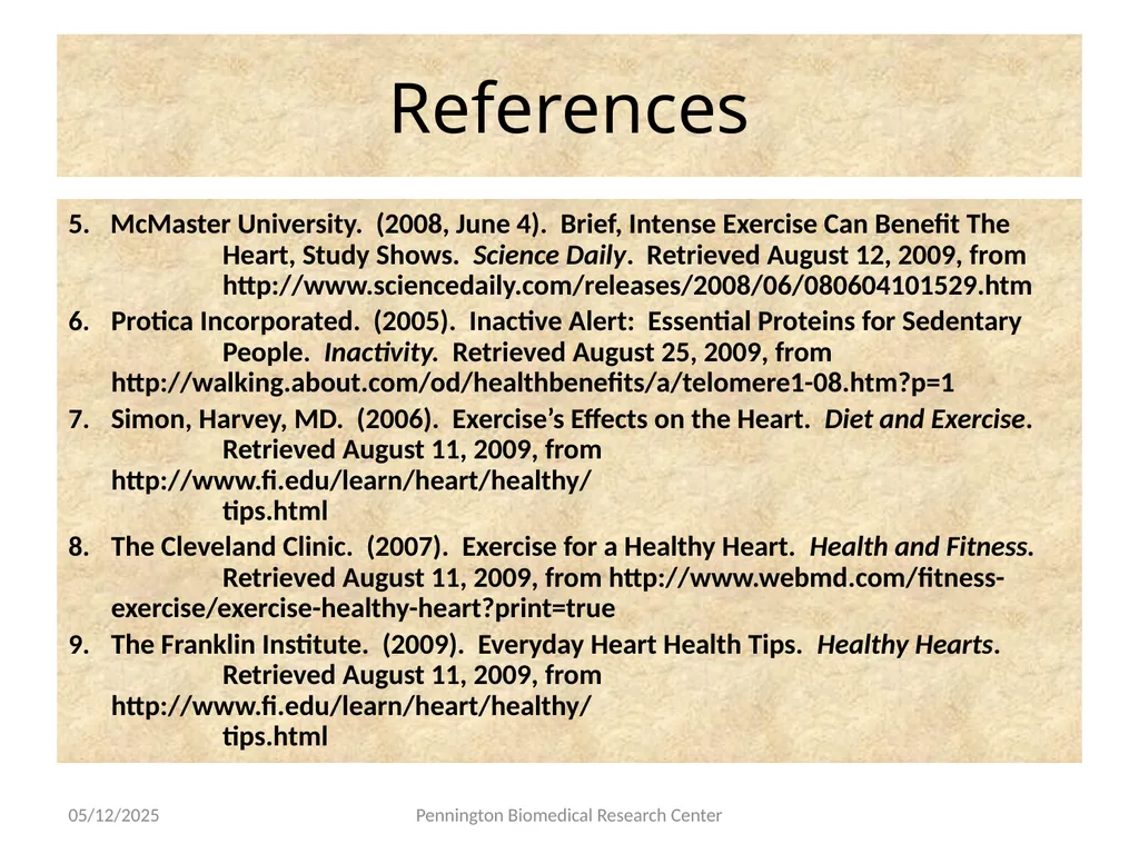 Exercise And The Heart Beth Kalicki Heli J. Roy, - slide 13 of 13