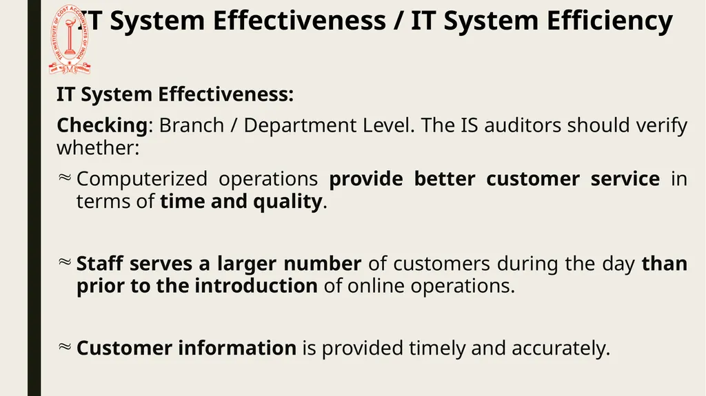 IT Audit in Banking Sector – System Effectiveness - slide 2 of 39