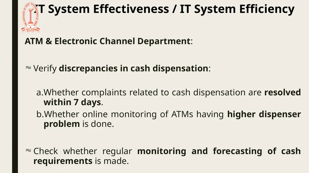 IT Audit in Banking Sector – System Effectiveness - slide 28 of 39