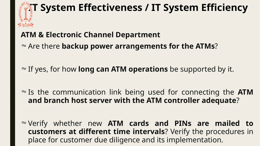 IT Audit in Banking Sector – System Effectiveness - slide 32 of 39