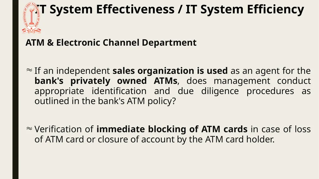 IT Audit in Banking Sector – System Effectiveness - slide 34 of 39