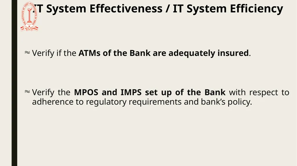 IT Audit in Banking Sector – System Effectiveness - slide 37 of 39