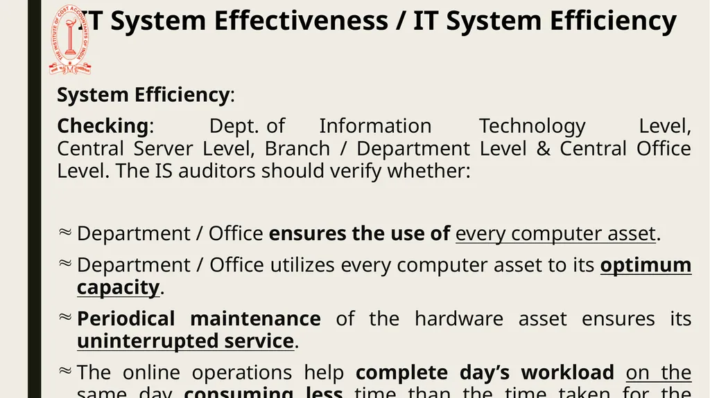 IT Audit in Banking Sector – System Effectiveness - slide 4 of 39
