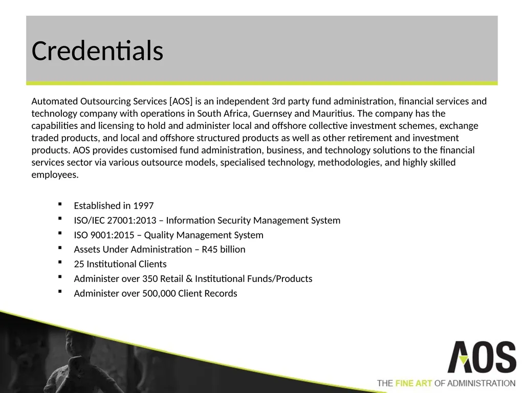 Automated Outsourcing Services Introduction to our - slide 3 of 11