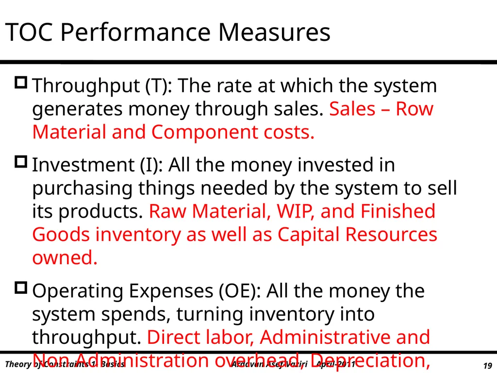 Throughput World These sides and note were - slide 19 of 26