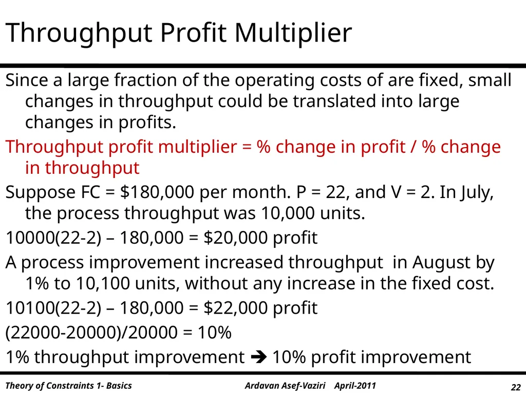 Throughput World These sides and note were - slide 22 of 26