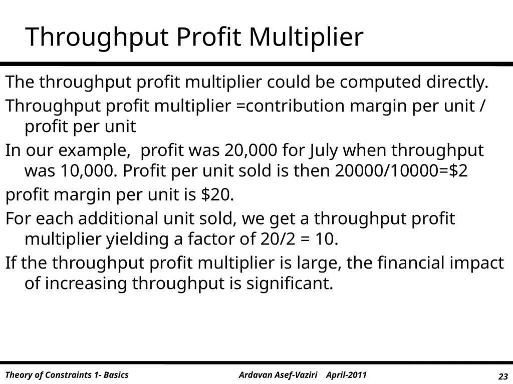 Throughput World These sides and note were - slide 23 of 26