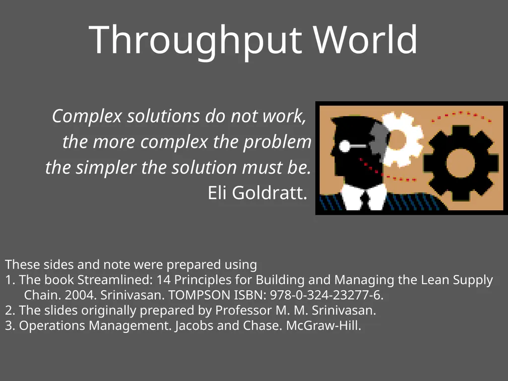 Throughput World These sides and note were - slide 1 of 26