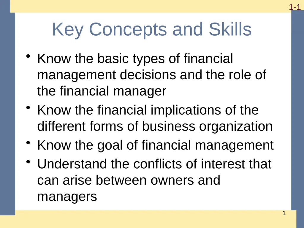 0 Key Concepts and Skills Know the basic types of