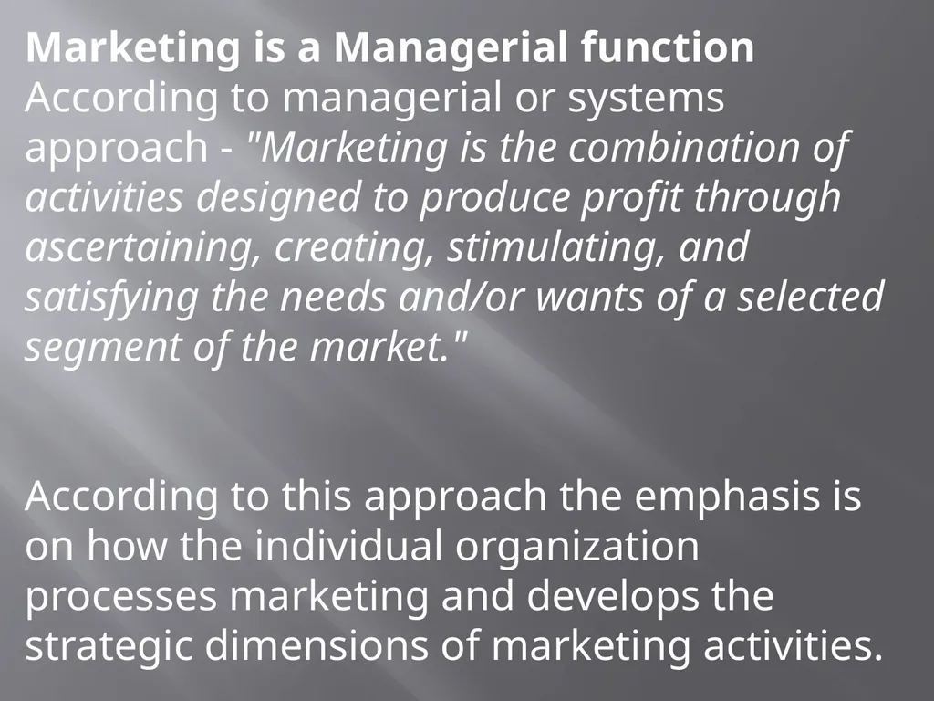 Nature and Scope of Marketing Nature of Marketing - slide 6 of 20