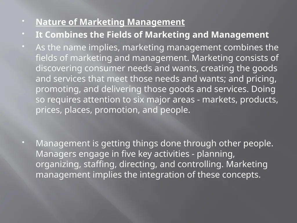 Nature and Scope of Marketing Nature of Marketing - slide 2 of 20