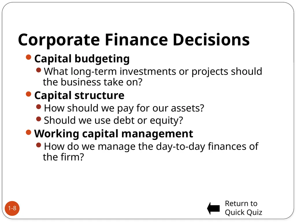 An Introduction to Advance Corporate Finance 1 - slide 8 of 27