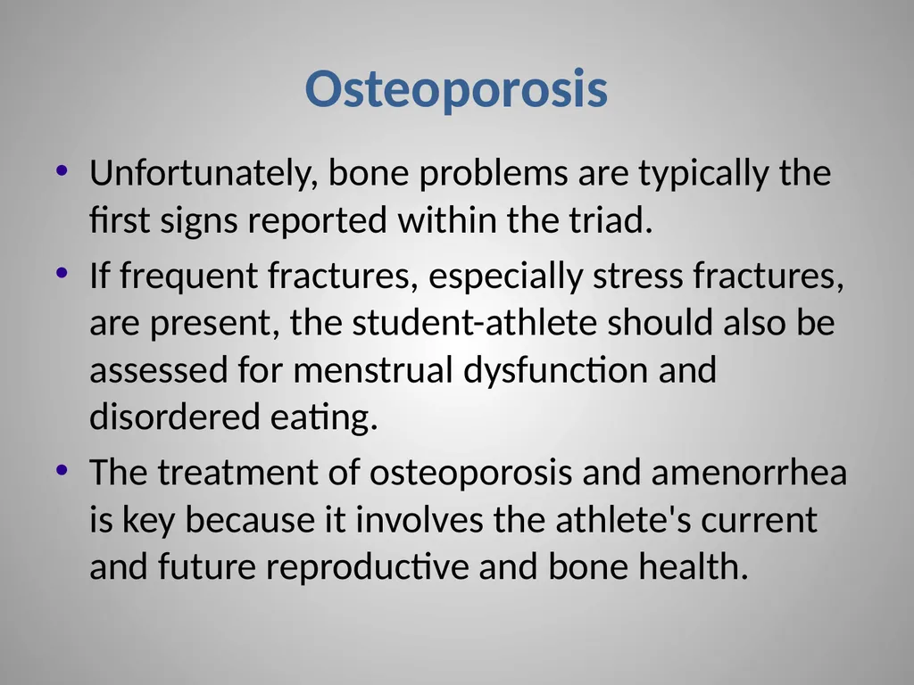 The Female Athlete Triad Taken from: Managing the - slide 8 of 9