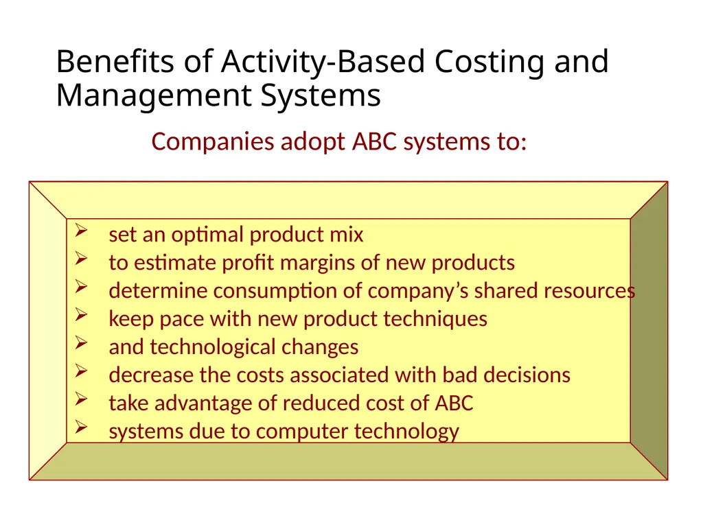 ACTIVITY BASED COSTING D JAGANNATAN Cost - slide 25 of 40