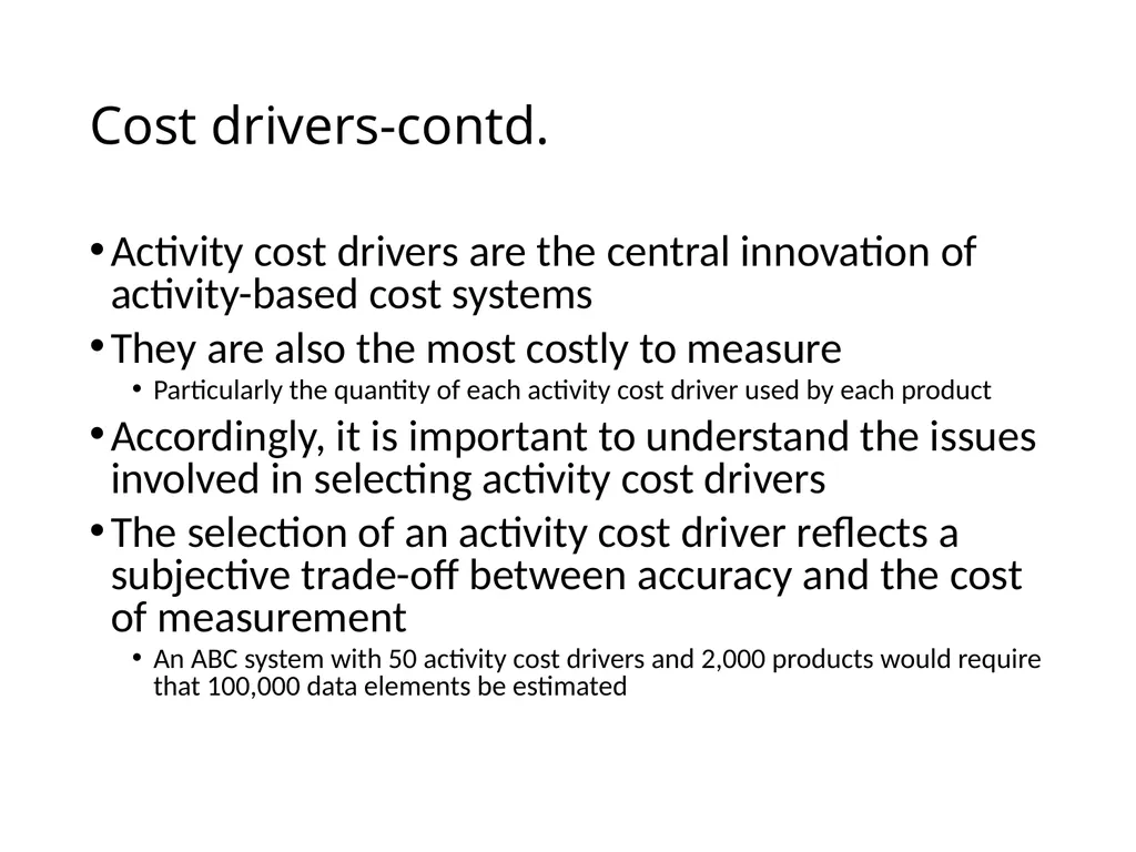 ACTIVITY BASED COSTING D JAGANNATAN Cost - slide 10 of 40
