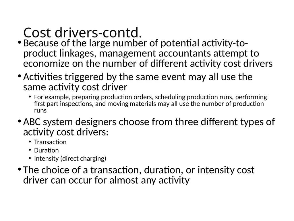 ACTIVITY BASED COSTING D JAGANNATAN Cost - slide 11 of 40