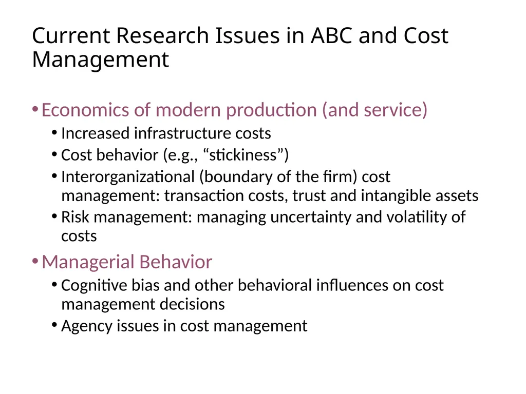 ACTIVITY BASED COSTING D JAGANNATAN Cost - slide 35 of 40
