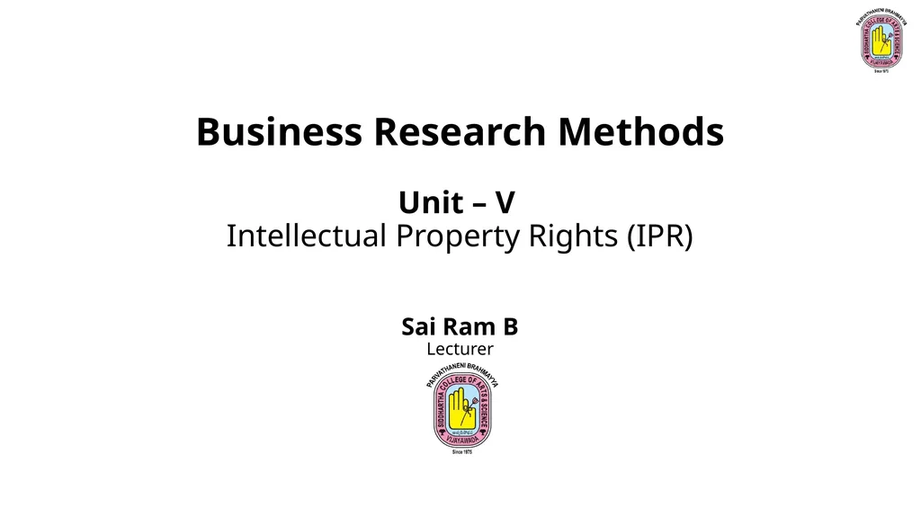 Business Research Methods . Unit – 1 Introduction - slide 141 of 184