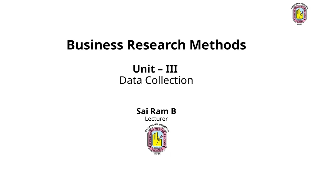 Business Research Methods . Unit – 1 Introduction - slide 60 of 184