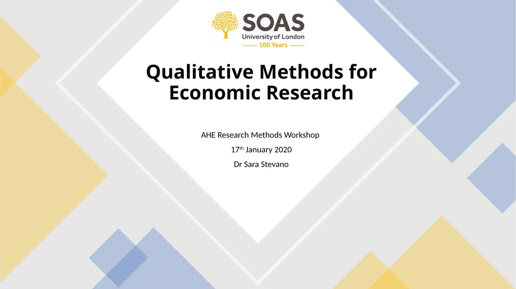 AHE Research Methods Workshop 17th January 2020 Dr