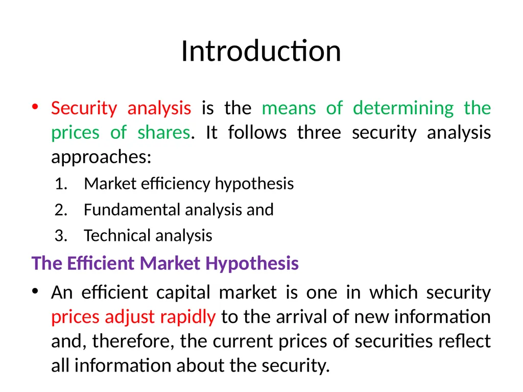 CHAPTER FIVE SECURITY ANALYSIS Introduction - slide 2 of 62