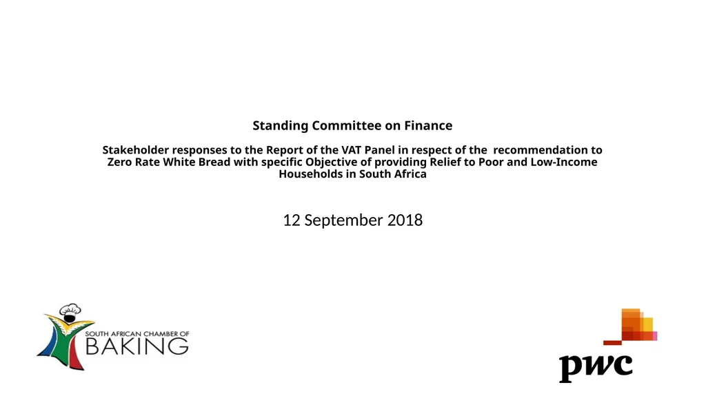Standing Committee on Finance Stakeholder - slide 1 of 24