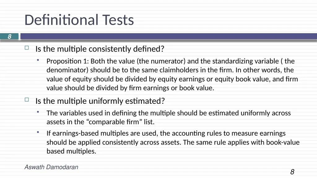 Session 14: Relative Valuation Introduction and - slide 8 of 12