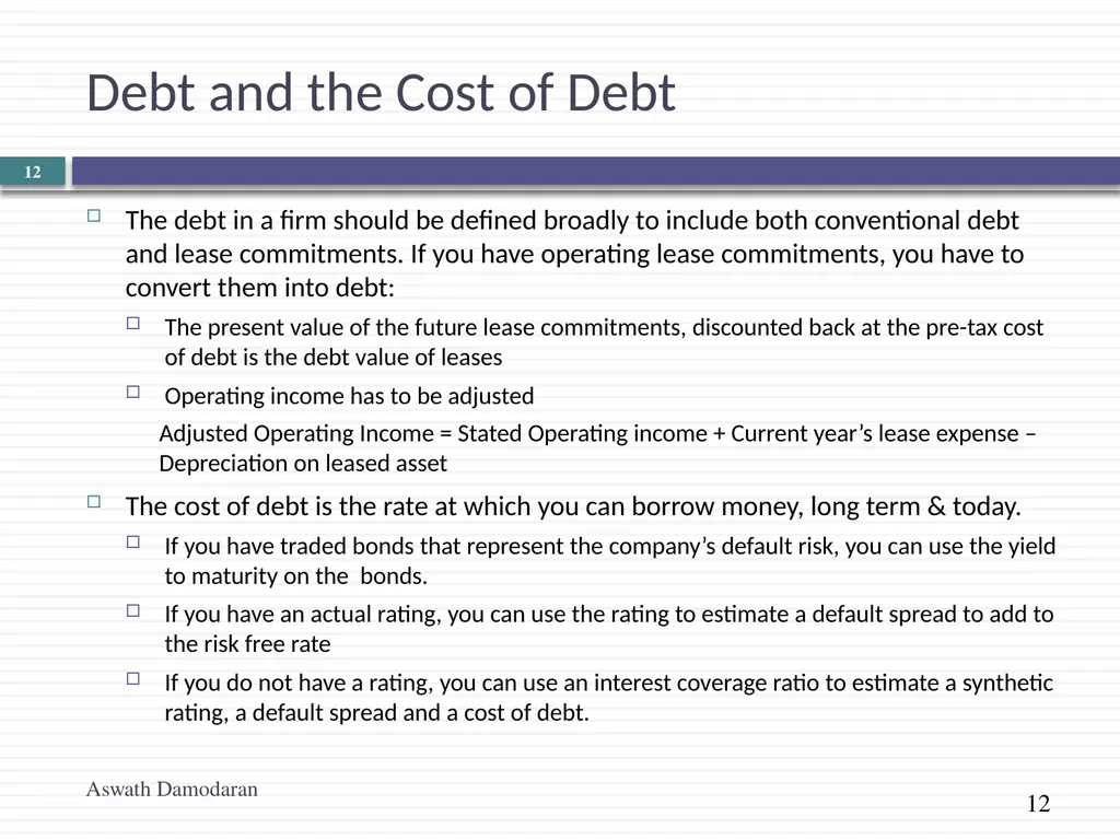 Valuation: Quiz 1 Review Aswath Damodaran Updated: - slide 12 of 20