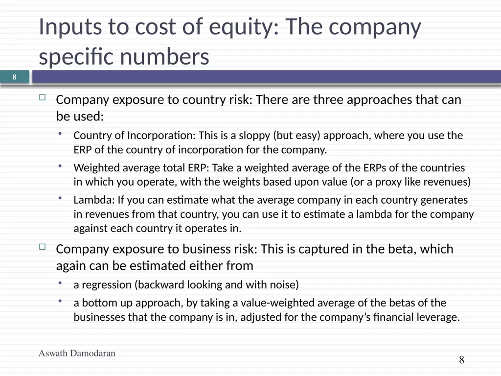 Valuation: Quiz 1 Review Aswath Damodaran Updated: - slide 8 of 20
