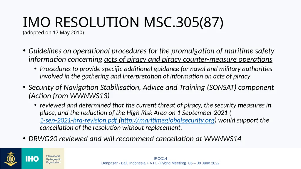 Agenda Item 7 World-Wide Navigational Warning - slide 10 of 22