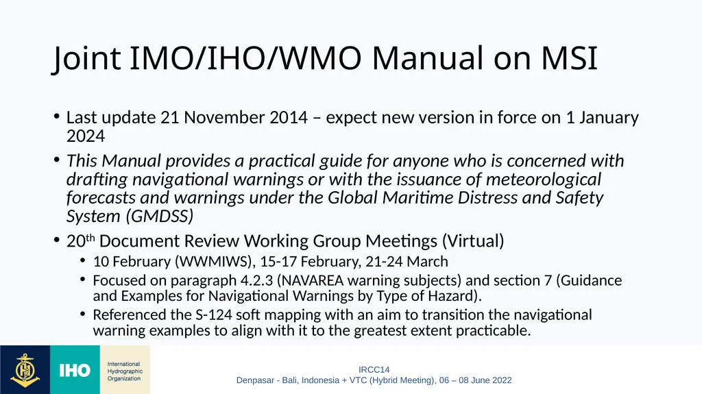 Agenda Item 7 World-Wide Navigational Warning - slide 9 of 22